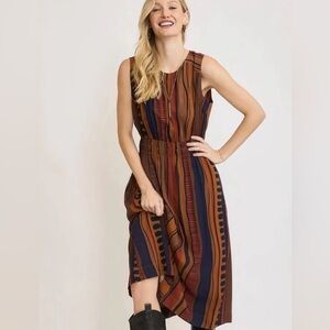 Umgee Women’s Striped Sleeveless Midi Dress